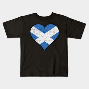 Scottish Jigsaw Puzzle Heart Design - Gift for Scottish With Scotland Roots Kids T-Shirt